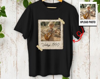 Custom Vintage Photo And Year, Custom Shirt With Picture Personalized 30th Birthday Gift Vintage 30th Birthday Party Vintage Est 1995 Shirt
