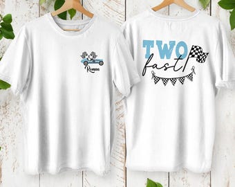 Two Fast Birthday Shirt: Race Car 2nd Birthday Tee