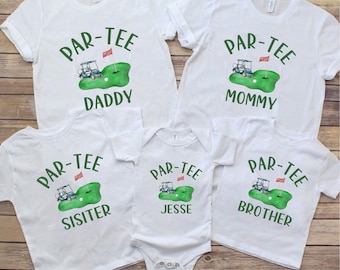 Personalized Golf Birthday Family Shirts: Hole in One Party