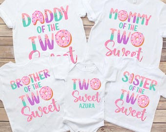 Two Sweet SVG cut file Cute 2nd Second birthday cutting file 2 years old Baby Girl Birthday Donut Silhouette Cricut Vinyl Bodysuit Shirt