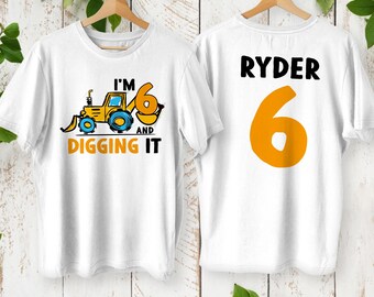 Personalized Construction Truck Birthday Shirt: Custom Digging It Tee