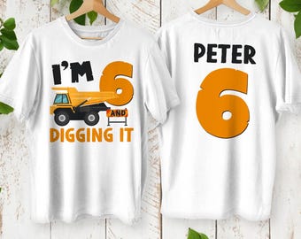 Personalized Construction Truck Birthday Shirt: Custom Digging It Tee