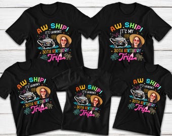 Custom Photo Birthday Cruise Shirt: Personalized Group Trip Tee