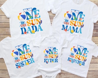 One In The Sun Family Birthday Shirts: Pool Party Theme