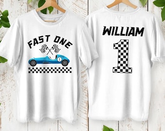 Personalized Race Car 1st Birthday Shirt: Fast One Outfit