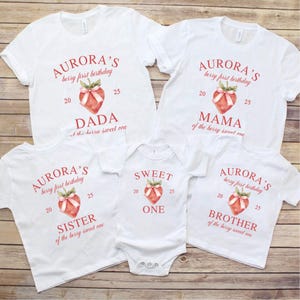 Berry First Birthday Matching Family Shirts: Strawberry Party Tees