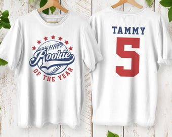 Custom Baseball Birthday Shirt: Rookie of the Year, Personalized Name