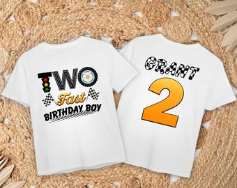 Two Fast Birthday Boy Shirt: Racecar 2nd Birthday