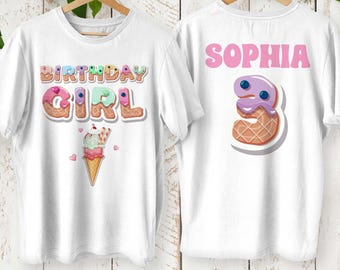 Ice Cream Birthday Girl Shirt: Personalized Party Outfit