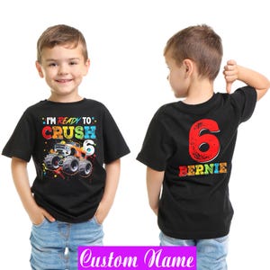Monster Truck birthday Shirt, Car Birthday T-shirt, Custom Boy birthday shirt, Toddler Birthday Shirt, Monster trucks Shirt, Family Matching