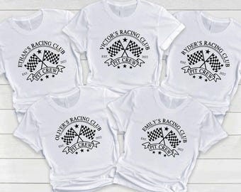 Personalized Family Race Car Birthday Shirt: Pit Crew Outfit