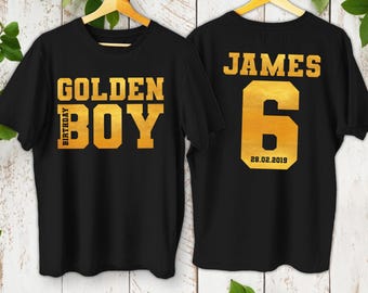 Custom Golden Birthday Boy Shirt: Personalized Age & Name