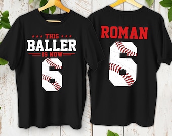 Personalized Baseball Birthday Shirt: Age & Name T-Shirt