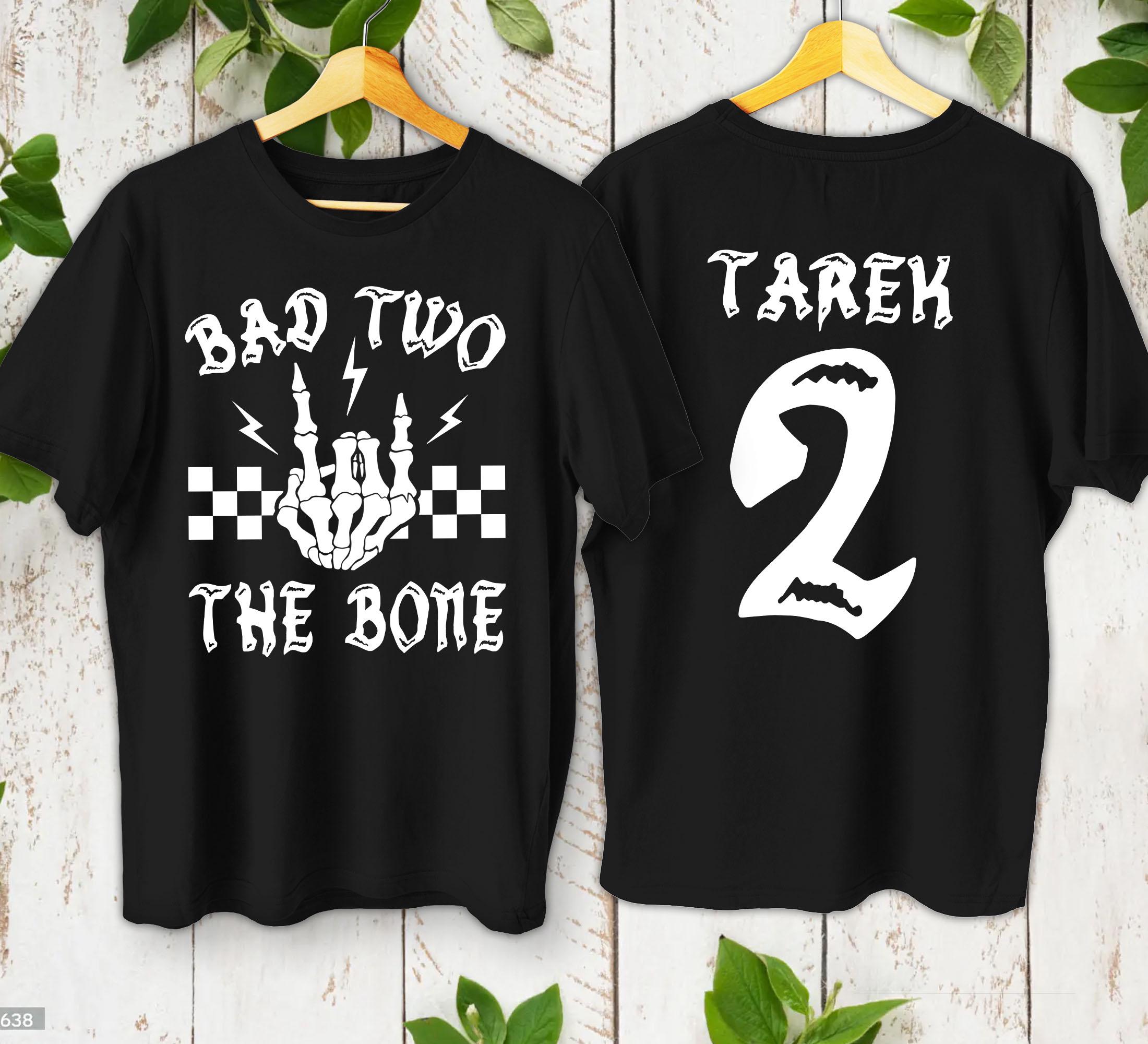 トップス BEEDEN BONE PRINT LAYERED LOGO TEE Bad 2 the Bone Shirt - Etsy