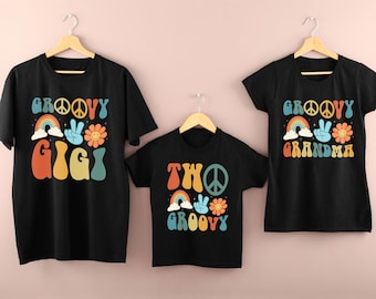 Two Groovy Birthday Shirt: Retro Matching Family Outfit