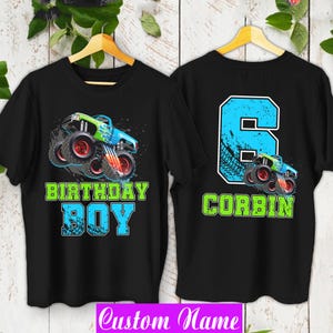 Monster Truck birthday Shirt, Car Birthday T-shirt, Custom Boy birthday shirt, Toddler Birthday Shirt, Monster trucks Shirt, Family Matching