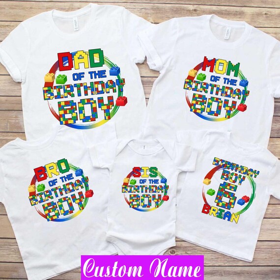 Building Blocks Birthday Shirts: Custom Family Matching Tees