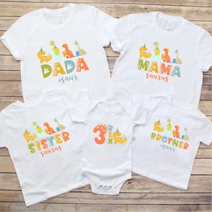 Three Rex Matching Family Birthday Shirt, 3 Rex Birthday Tee, Dinosaur Girl Birthday Outfit, 3rd Rex Shirt, Mommy and Me Dino T-Shirt