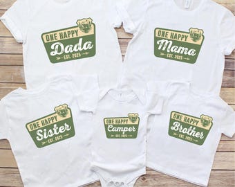 One Happy Camper Birthday Matching Family Shirts: Vacation Outfit