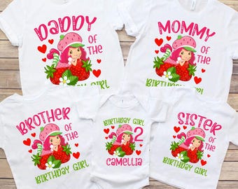 Strawberry Birthday Shirt: Matching Family Party T-Shirts