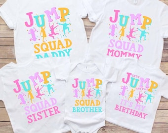 Jump Birthday Shirt: Custom Matching Family Trampoline Party T-Shirts