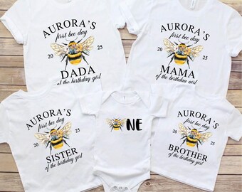 First Bee Day First Birthday Shirt Bee Theme Birthday Girl 1st Birthday Bumble Bee Mama Dada Shirt Bee First Birthday Matching Family Shirt