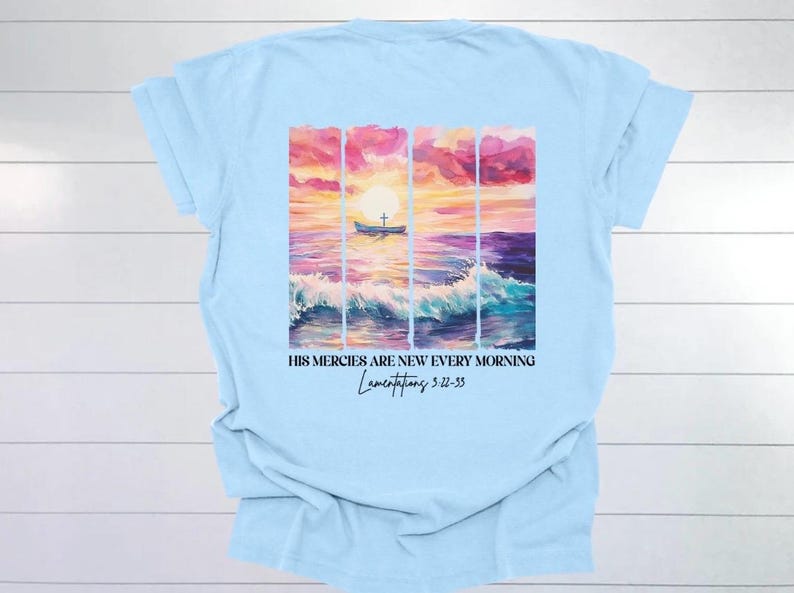 Christian Shirt: His Mercies Are New, Bella Canvas Comfort Colors bild 2