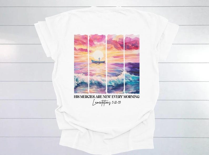 Christian Shirt: His Mercies Are New, Bella Canvas Comfort Colors bild 10