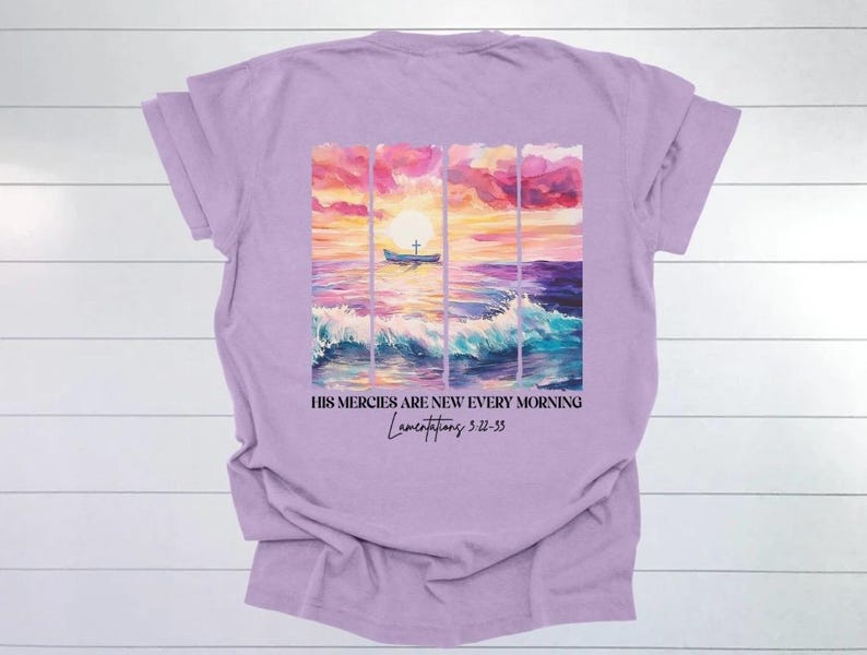 Christian Shirt: His Mercies Are New, Bella Canvas Comfort Colors bild 4