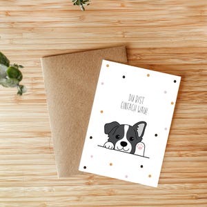 Geburtstagskarte Hund | Du bist wau | Lustige Hundekarte | DIN A6 | Mit Umschlag | Geschenk für Hundeliebhaber