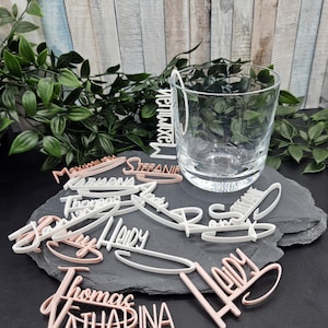 Namenshalter personalisierte 3D-Druck – Platzkarten Hochzeit, Geburtstag, Tischdeko mit Namen, Gastgeschenk individuell