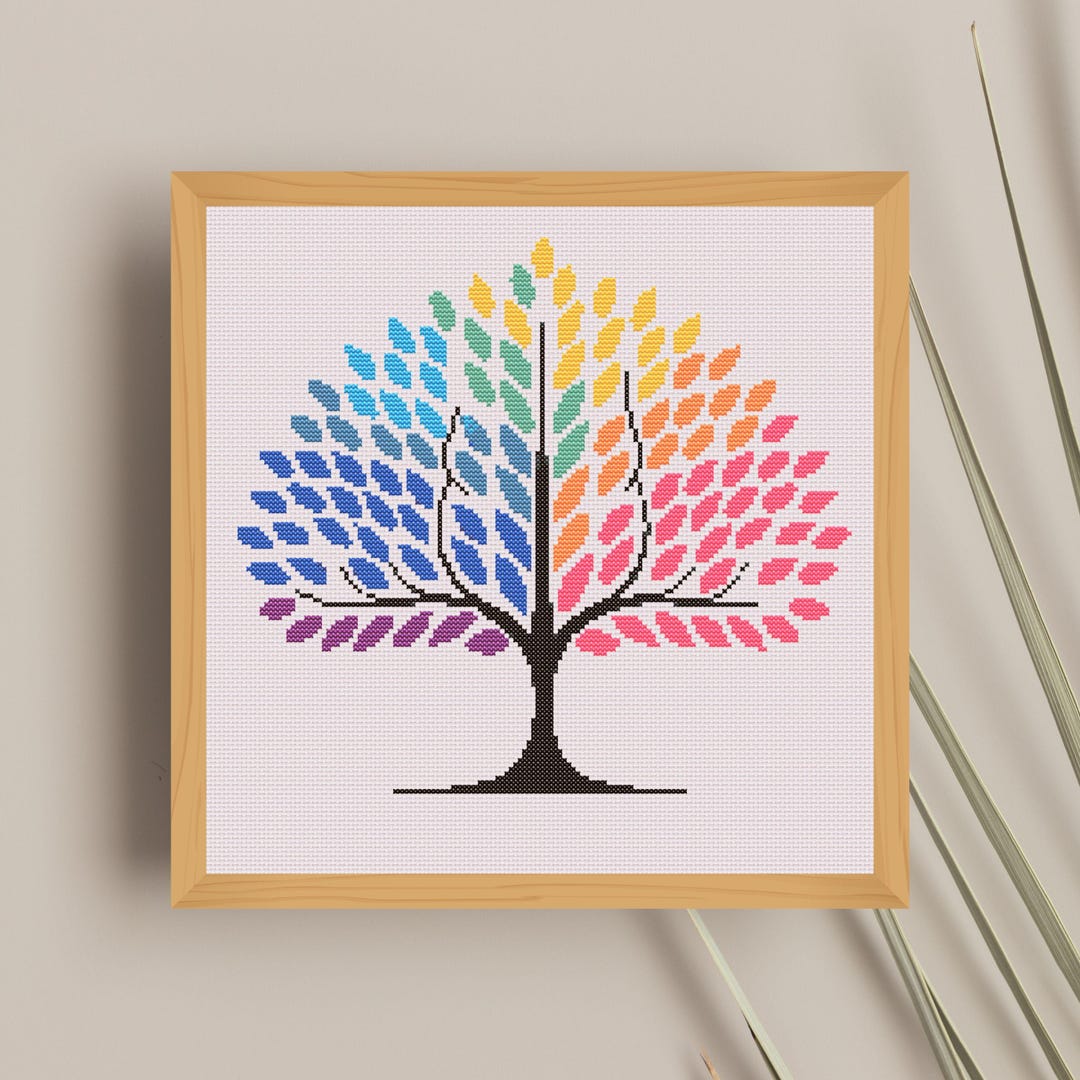 Rainbow Tree Cross Stitch Pattern PDF - This is Not a Temperature Tree ...