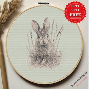 Vintage Easter Bunny Cross Stitch Pattern: Antique Rabbit Embroidery (PDF Download)