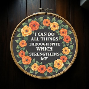 Floral Sassy Cross Stitch Pattern, Feminist Cross Stitch, Subversive Counted Cross Stitch, Funny Embroidery Design, Digital Download PDF
