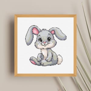 Baby Rabbit Cross Stitch Pattern: Winter Cottagecore Embroidery (PDF Pattern)