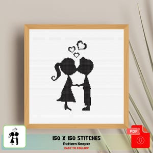 Girl and Boy in Love Cross Stitch - Cross Stitch Patterns - Cross Stitch Love - Wedding Gift - PDF Format - INSTANT DOWNLOAD