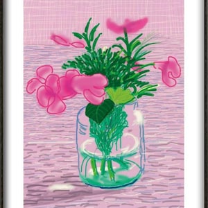 David Hockney, 'Fiori rosa', Stampa artistica, Varie dimensioni