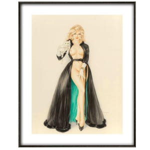 Alberto Vargas, 'Dama com Gato', Impressão artística, Vários tamanhos
