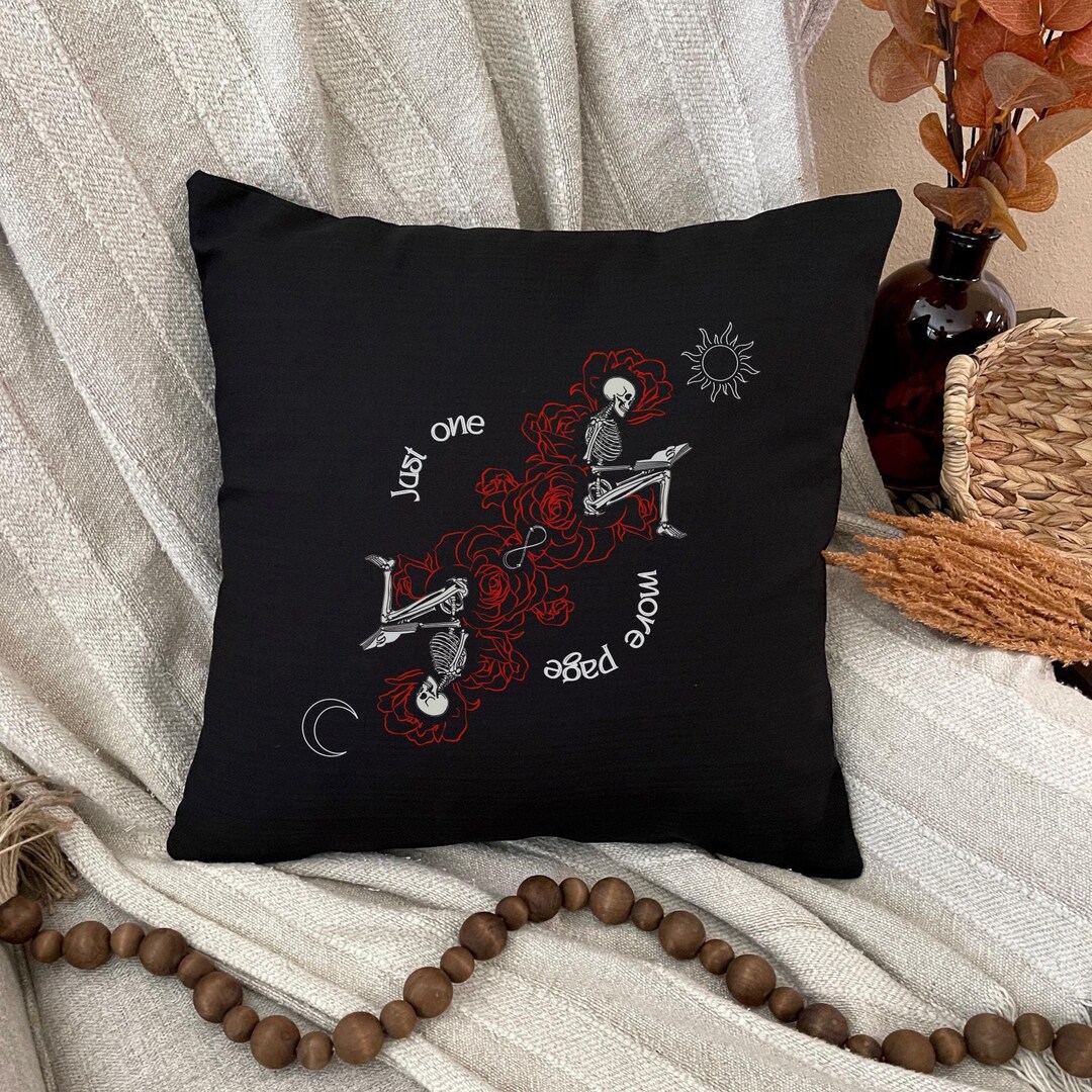 Just One More Page Pillow Chapter Gothic Home Decor Cushion Cozy
