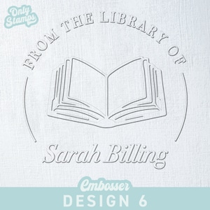 Embosseuse pour bibliothèque personnalisée, Tampon personnalisé Ex Libris, Appartient à l'embosseuse de livre, Tampon de gaufrage de texte personnalisé, Provenant de la bibliothèque d'embosseuse
