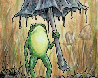 New Umbrella, signed and matted print from an original painting by Eden Bachelder