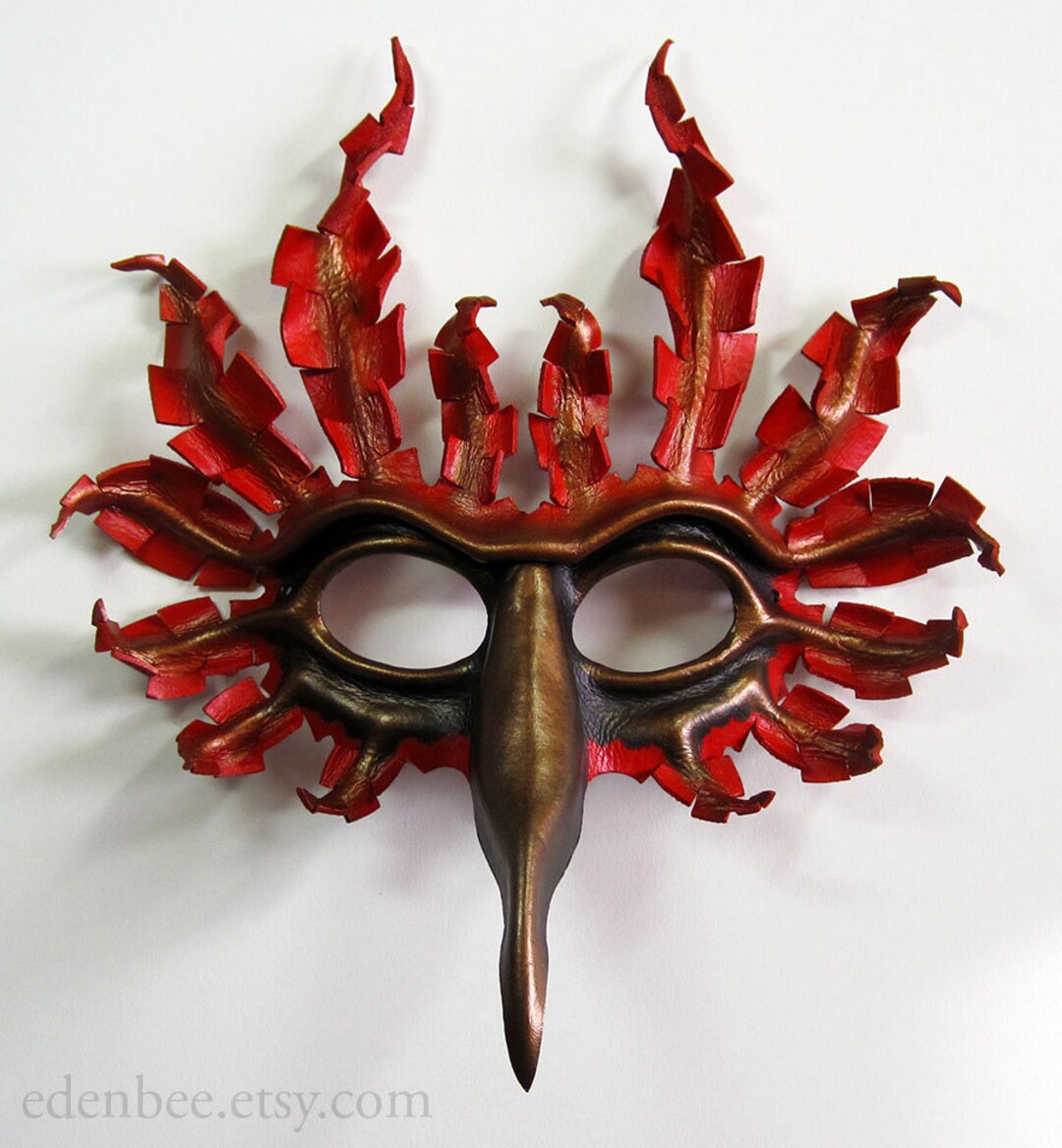 Fantasy Cardinal Leather Bird Mask - Etsy