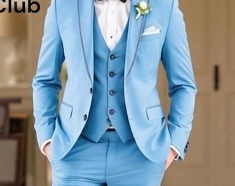 Elegant brudkostym - Skräddarsydd designkostym - Brudgummens brudkostym - Gåva till brudgummen - Perfekt bröllopssmoking - Kostym till balen - Herrkostym