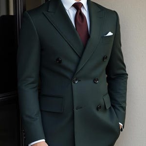 Men Green Wedding Wear Suit - Gift For Groom - Bespoke Men&#39;s Tailored Suits