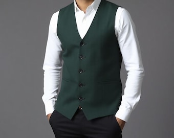 Chaleco tradicional de boda para hombre - Regalo para el novio - Chaleco de fiesta - Chaqueta verde