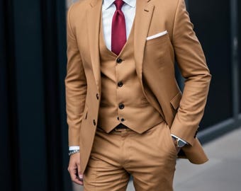 Brown Wedding Suit - Men Brown Suit - Brown Formal Suit - Engagement Suit For Man - Party/ Date Dress For Men - Suit For Prom Slim Fit Suit