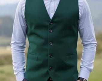 Chaleco tradicional verde para hombre, traje de boda para novio, chaleco formal para hombre, chaqueta de graduación