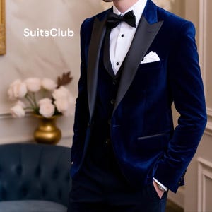 Blue Velvet Suit - Men Velvet Suit - Velvet Wedding Wear - Velvet Wedding Suit - Suit For Groom - Velvet Tuxedo Suit - Party Wear Suit