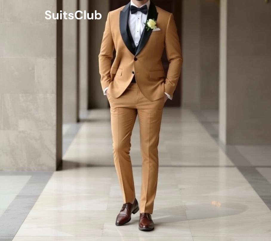 メンズスーツ - メンズブラウンスーツ - エレガントなツーピーススーツ