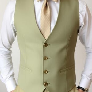 Waistcoat For Men - Groom Wedding Wear Vest - Mens Clothing - Formal Green Vests